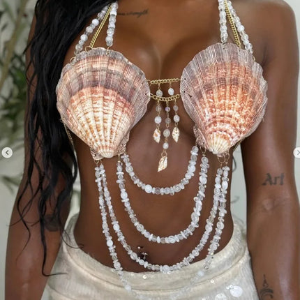 Dazzling Multilayer Pearl String Bra Chain & Body Jewelry