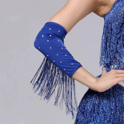 The Stardust Cabaret Fringe Sleeves – Luxury Rhinestone Performance Arm Bands