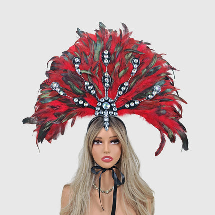Carnival-Themed Artificial Feather Headdress & Cosplay Crown Prop