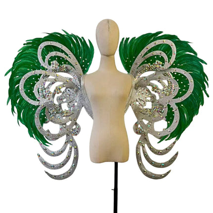 The Stardust Phoenix Wings – Deluxe Feathered Samba Backpiece & Stage Wings