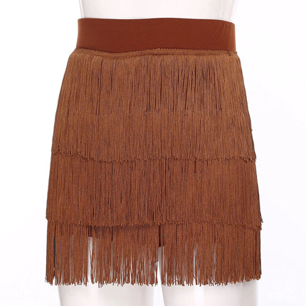 The Stardust Havana Fringe Skirt – High-Waist Tiered Tassel Performance Skirt