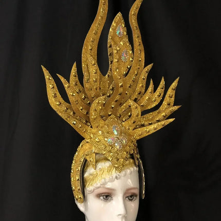 The Stardust Wings of Radiance – Deluxe Feathered Samba & Carnival Crown