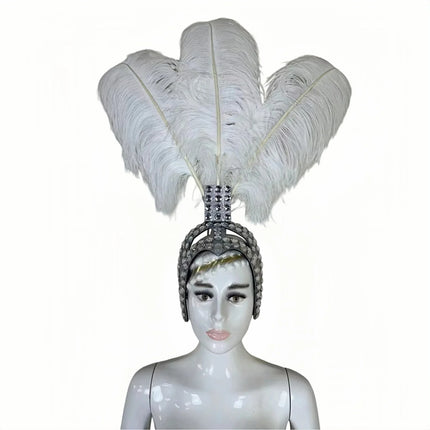 The Stardust Azure Sovereign – Royal Blue Feather Samba Carnival Headdress