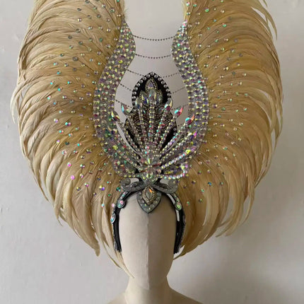 The Stardust Aurora Feather Headdress – Light Purple Cabaret & Carnival Crown