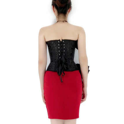 Victorian Ruffle Floral Lace Overbust Corset Bustier Body Shaper Top