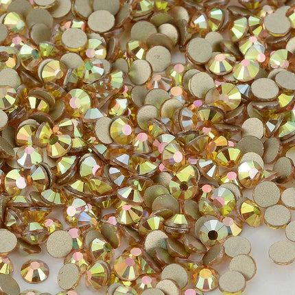 SS3-SS60 AB Gold Bottom Non-Hotfix Glass Flatback Rhinestone