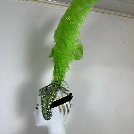 The Stardust Azure Sovereign – Royal Blue Feather Samba Carnival Headdress