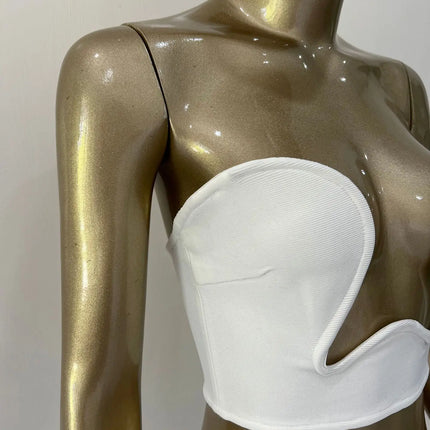 Sweetheart Neck Bandage Crop Top