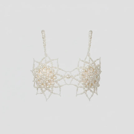 Handmade Pearl Floral Bra Chain & Underbust Body Jewelry Set