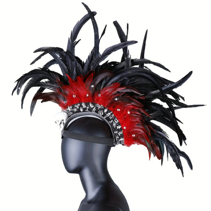 Punk Rock Rhinestone Feathered Headdress (The Max)