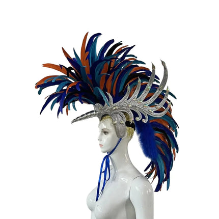 The Stardust Dynasty – Majestic Velvet & Feather Samba Masquerade Crown