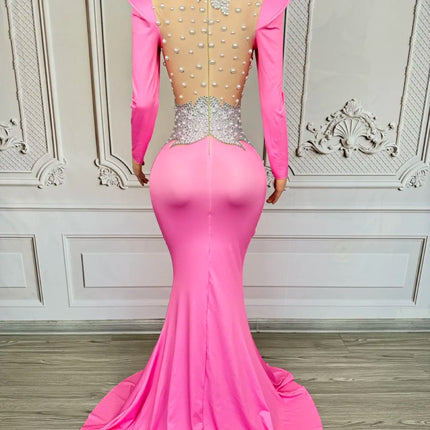 Rhinestone Floral Embroidered Mermaid Gala Gown & Trailing Evening Dress