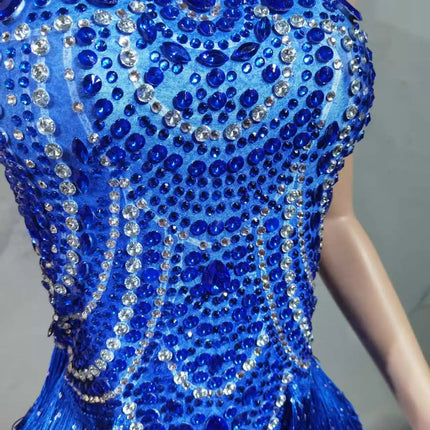 The Stardust Festival Fringe Bodysuit – Luxury Rhinestone Tassel Showgirl Costume