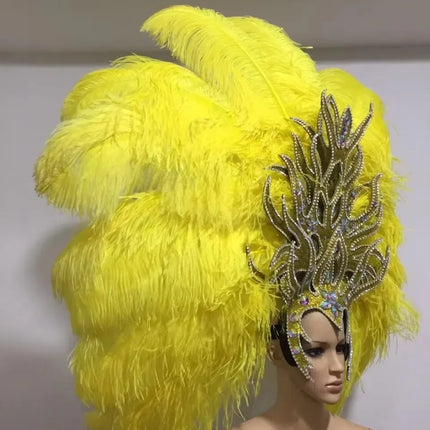 FASHIONABLE AND EXQUISITE HEADDRESS FEATHERS SAMBA DANCE CARNIVAL HALLOWEEN PARTY LATIN DANCE BAR PERFORMANCE HAT MASQUERADE