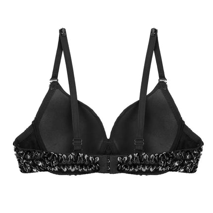 The Stardust Prism Sirena – Sequined & Looped Beading Padded Push-Up Bra Top