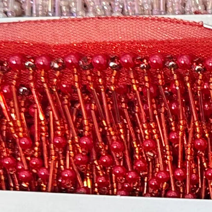 Glass Pearl & Bead Tassel Fringe (5 Yards)