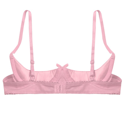 Satin Underwire Half-Cup Push-Up Bra