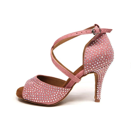 The Stardust Blush Latin Dance Heel – Pink Strappy Performance Sandal