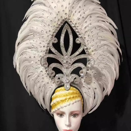 The Stardust Wings of Radiance – Deluxe Feathered Samba & Carnival Crown