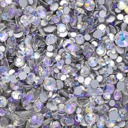1440PCS SS3-SS20 Mix Size Non-Hotfix Glass FlatBack Rhinestones