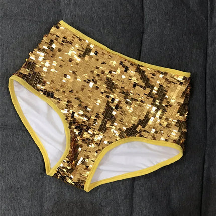 High-Waist Sequin Sparkle Dance Shorts Stage Performance Hot Pants