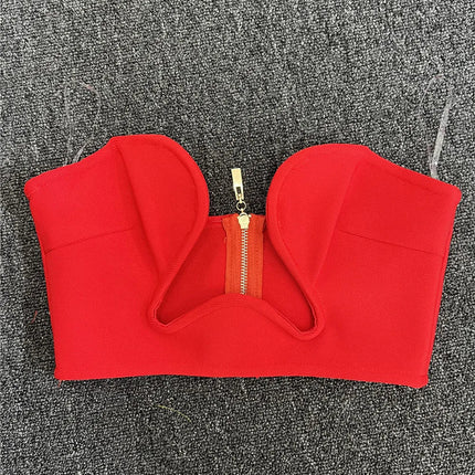Sweetheart Neck Bandage Crop Top