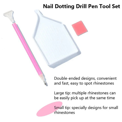 3PC Rhinestone Pen Tool Set with Tray and Wax Pad