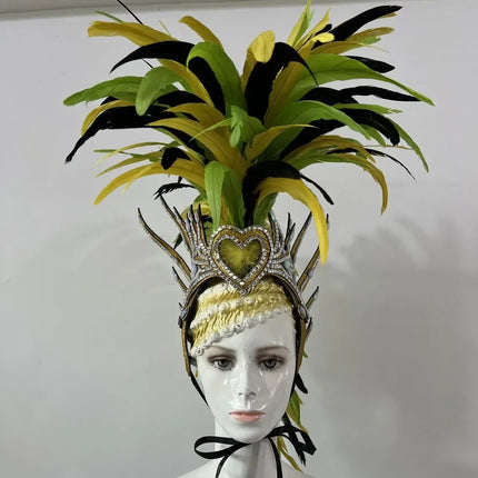 The Stardust Dynasty – Majestic Velvet & Feather Samba Masquerade Crown