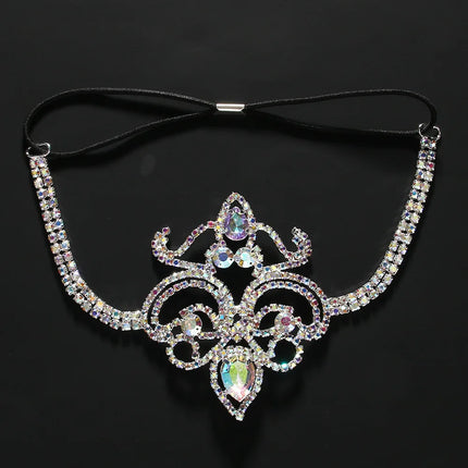 Geometric Rhinestone Thigh Chain – Elastic Crystal Leg Jewelry for Festivals, Raves & Clubwear
