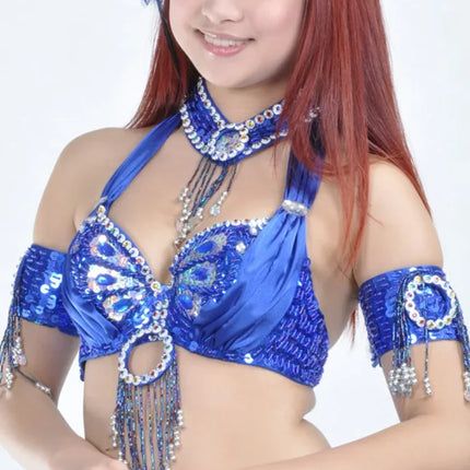 The Stardust Oasis Sirena – Sequined & Beaded Push-Up Belly Dance Bra Top