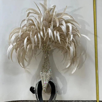 The Stardust Dionysia – Off-White Feather Carnival & Masque Ball Headdress