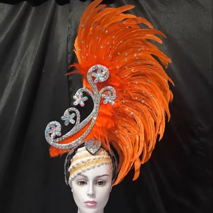 The Stardust Royal Plume – Feathered Carnival & Cabaret Stage Headdress