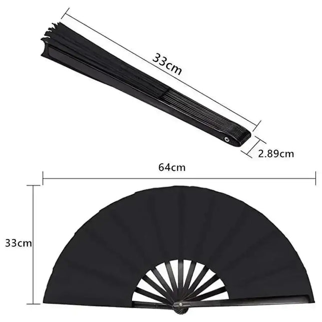 Vintage Solid Color Folding Hand Fan Set