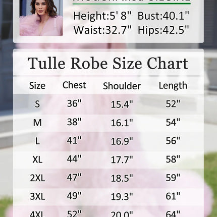 Voluminous Illusion Tulle Ruffle Long Robe Dressing Gown