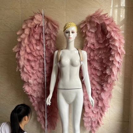 Large Feather Angel Wings Backpiece with Shoulder Straps