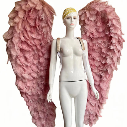 Large Feather Angel Wings Backpiece with Shoulder Straps