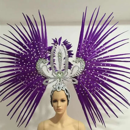 The Stardust Tropicana Samba Crown – Feather & Rhinestone Stage Headdress