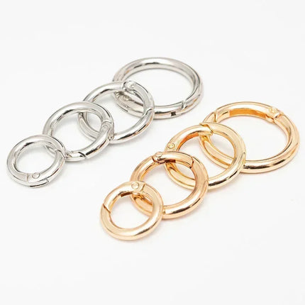 Metal Spring O-Ring Snap Clasp Clips for Bags, Keychains & DIY Crafts
