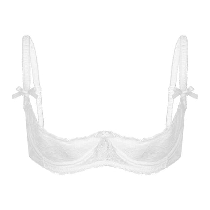 Lace Underwire Half-Cup Push-Up Bra