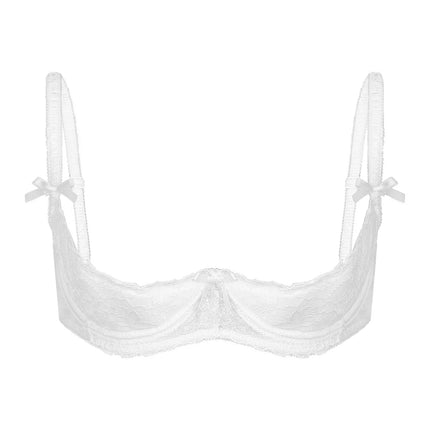 Lace Underwire Half-Cup Push-Up Bra