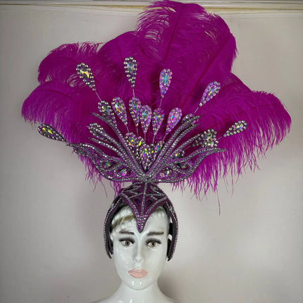 The Stardust Dionysia – Rose Red Feather Carnival & Masque Ball Headdress