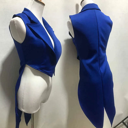 The Stardust Sapphire Showman – Sleeveless Cabaret Tailcoat
