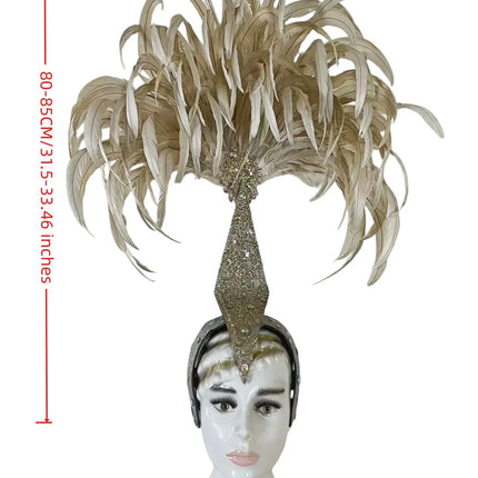 The Stardust Dionysia – Off-White Feather Carnival & Masque Ball Headdress