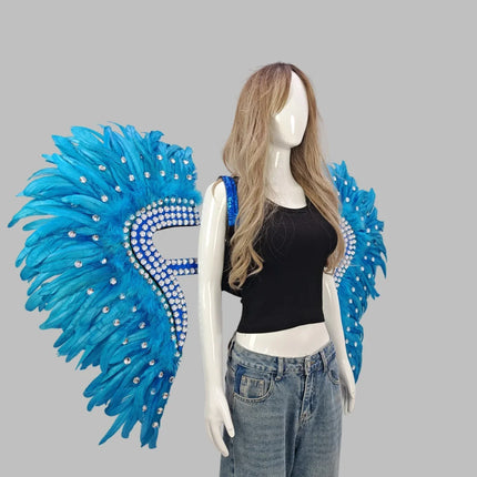 Artisanal Feather Angel Wings Statement Backpiece Runway & Carnival Costume Prop