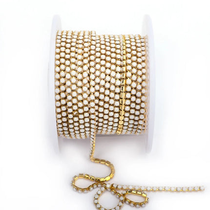 The Stardust Luminary Opal – Premium Opal & Porcelain Glass Rhinestone Cup Chain Trim