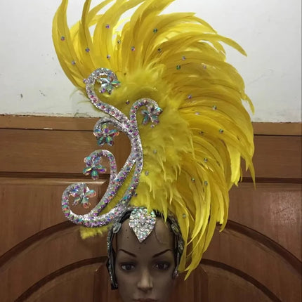 The Stardust Royal Plume – Feathered Carnival & Cabaret Stage Headdress