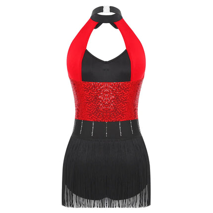 The Stardust Tuxedo Tassel Bodysuit – Luxury Sequins & Rhinestone Showgirl Leotard