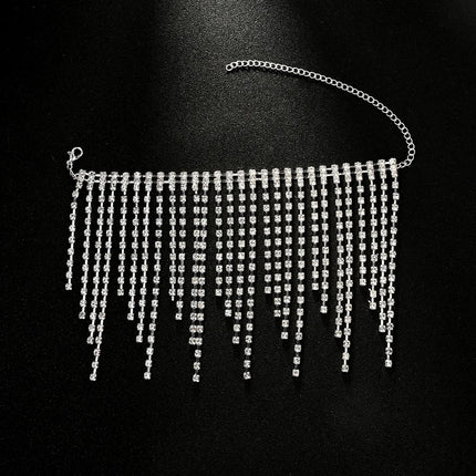 Rhinestone Fringe Tassel Ankle Chains