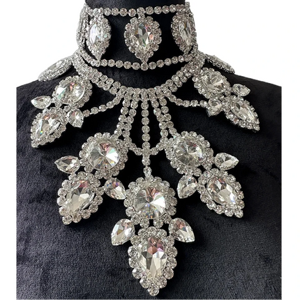 Large Crystal Drop Pendant Necklace