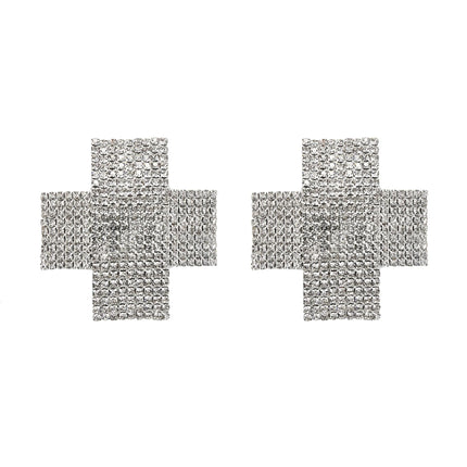 Sparkly Rhinestone Starburst Reusable Nipple Pasties Self-Adhesive Breast Covers